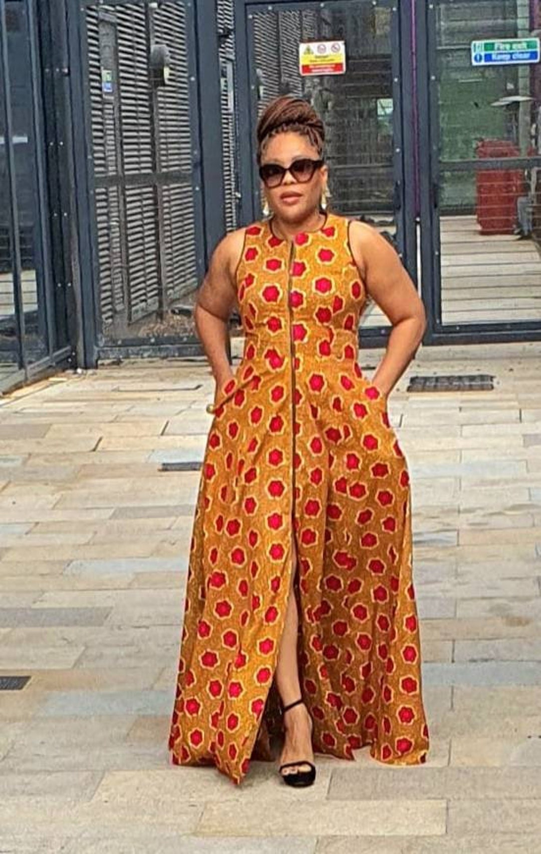 African Party Dress/ African Print Maxi Dress/ Long African Dress