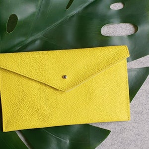 Mini Leder Geldbörse, Handgemachtes Echtleder Portemonnaie, Geldbörse, Handgemachte Geschenke, Taschengeldbörse, Accessoires für sie - GELB