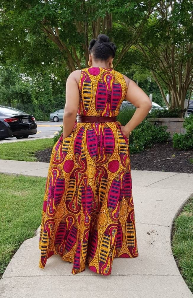 Ankara maxi dress/ african print maxi dress/ long african | Etsy