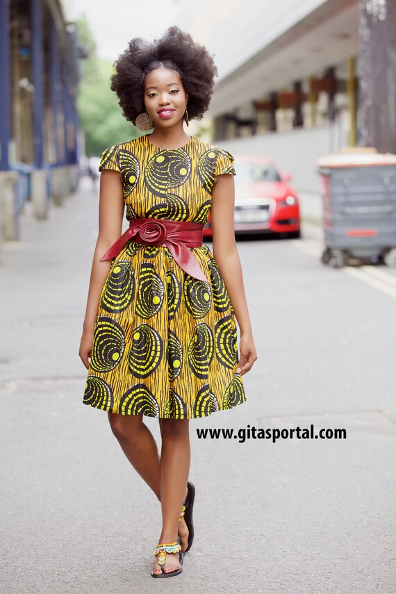 open back african print dresses