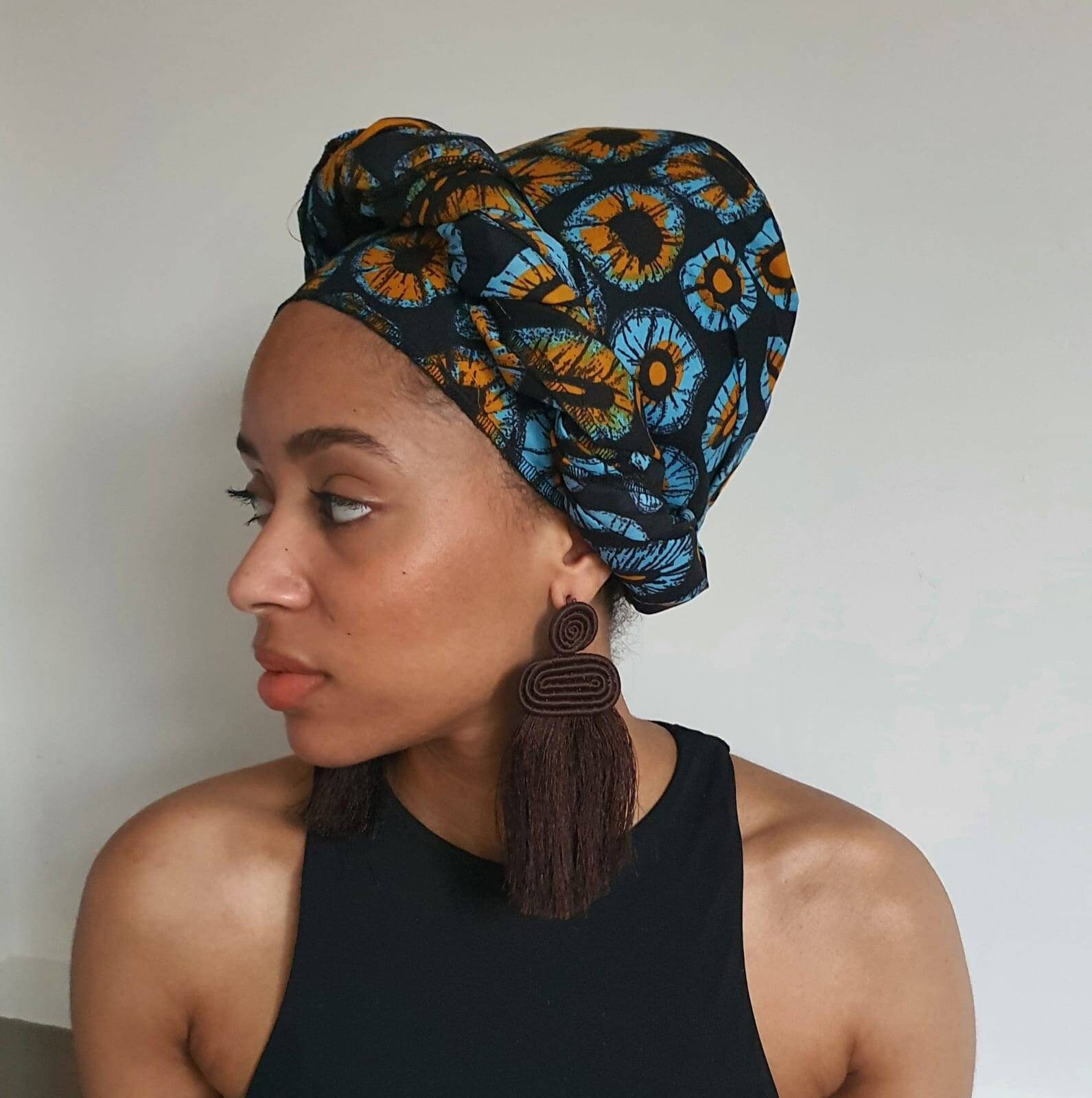 Ankara Headwrap African wax print headwrap Turban headscarves Ankara Headwrap African wax print headwrap Turban headscarves