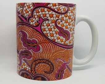 Mugs/ unique coffee mugs / printed mugs / cups / ankara gifts/ gifts for her/ gifts for him/ unique gifts/ christmas gifts - Pink