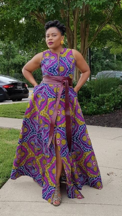 Image of Ankara Maxi Dress/ African Print Long Clothing/ African Evening Dress - Marie Maxi Star