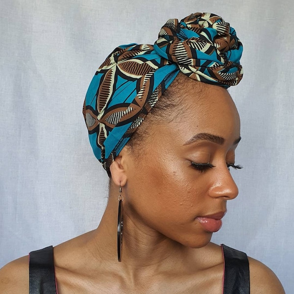 Headwrap/ coiffure/ Cire turban /Headtie / casque d’impression africain / foulard ankara / foulard imprimé cire / foulard - Buzi