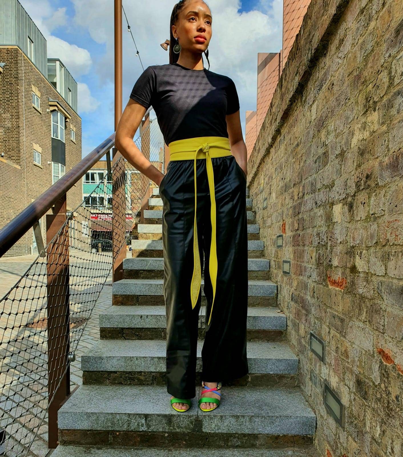 Handmade Yellow Leather Obi Belt: Plus Size Wrap Sash - Etsy display picture 1