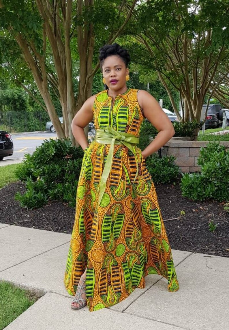 Ankara maxi dress/ african print maxi dress/ long african | Etsy
