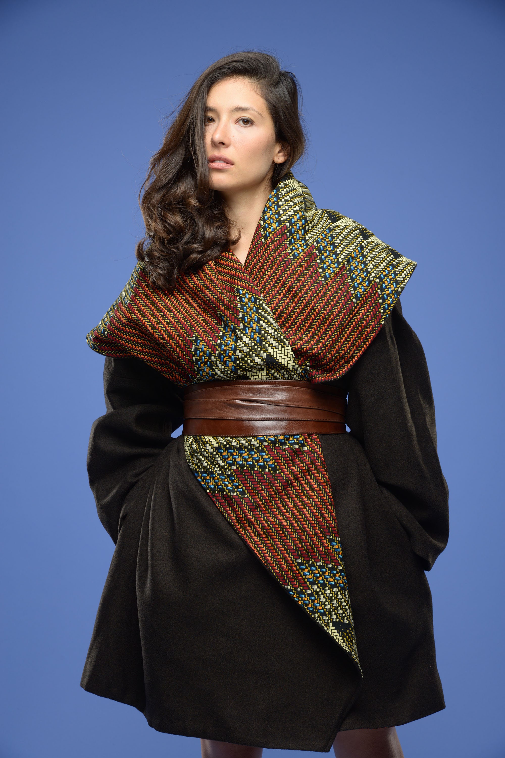 Image of Winter Coat/Wool Coat/ Womens Jacket/ Ankara Jacket/ Coat/ African Print Trench Warmer - Choco Earth Tones