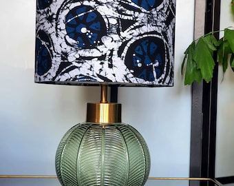Handmade Batik Lampshade: African Wax Print Drum Shade