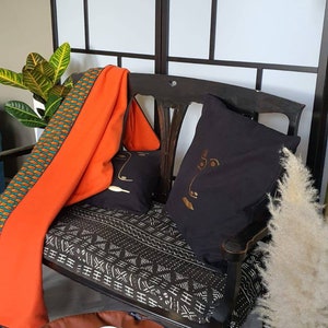 Cosy African print throw, double sided throw blanket, Soft African print blanket