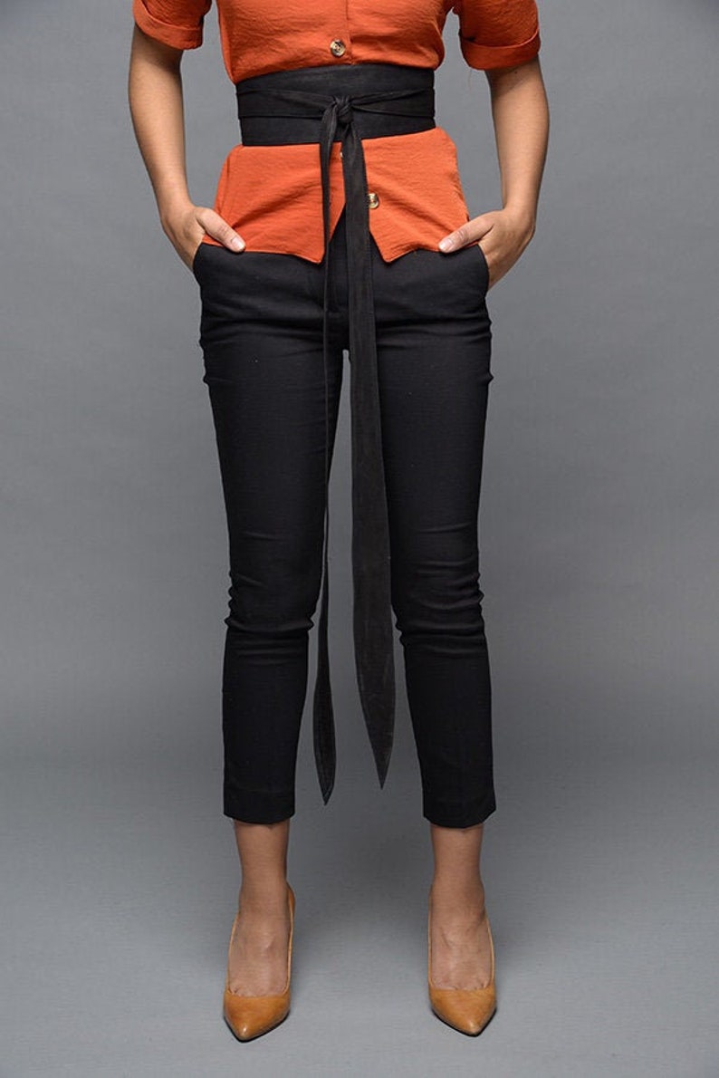 Black Leather Belt Wide Obi Belt Wrap Womens 4 Inch Waist Etsy Australia