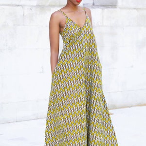 Ankara Print Maxi Dress/ African Print Maxi Dress/ African - Etsy