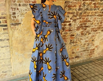 Abito lungo Ankara: abito da sera kimono con stampa africana
