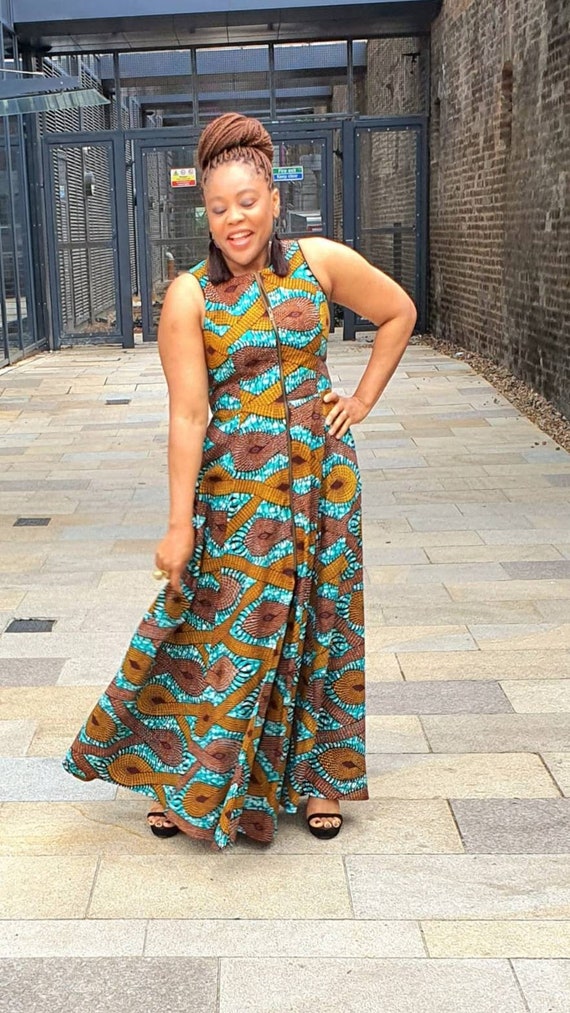 Summer party dress african print maxi dress long african dress african clothing African dress Ankara evening dress Marie Maxi Rust