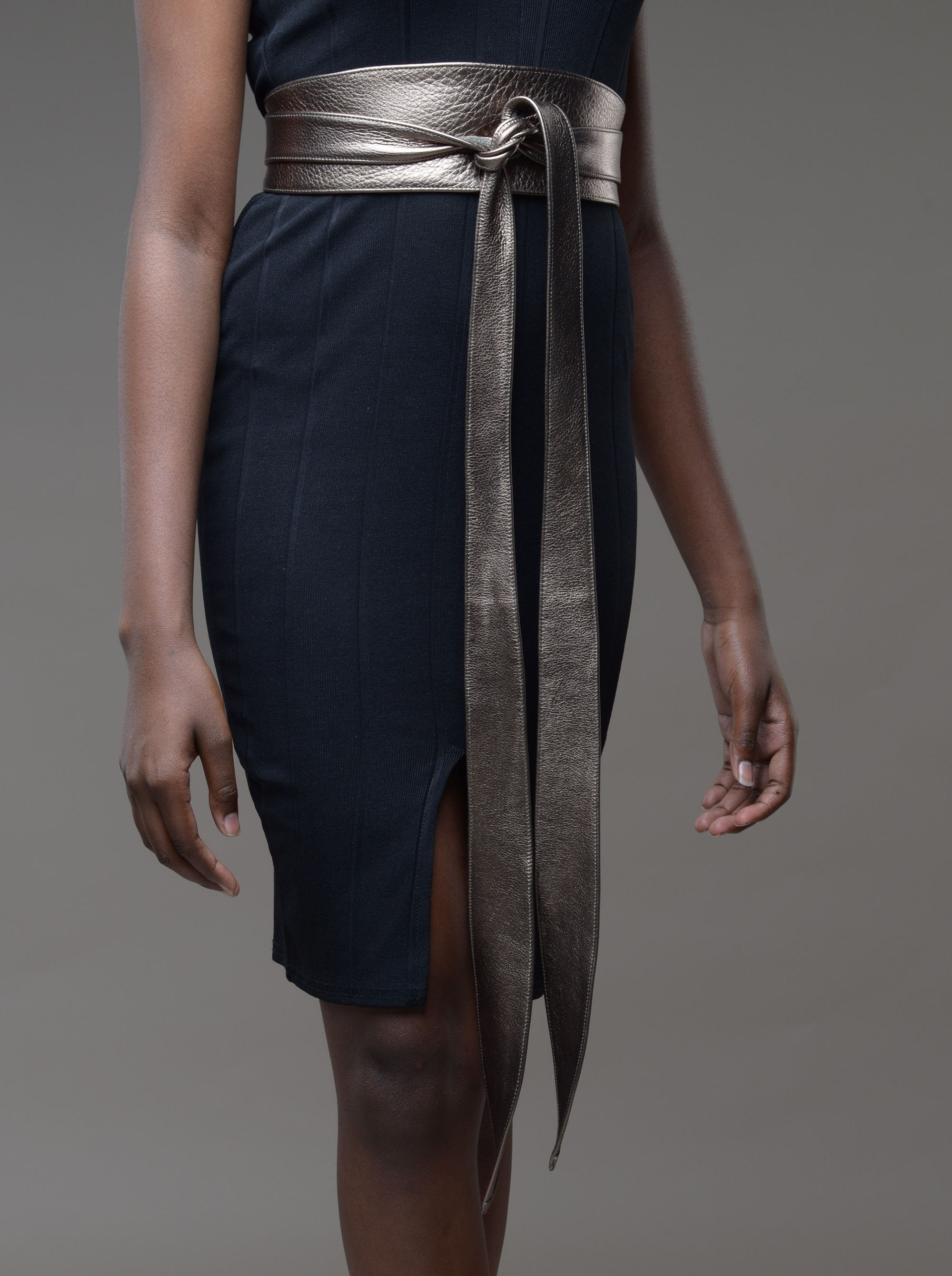 Metallic Obi Wrap Statement Belt Wrap Blue Foil Metallic Belt main image 3