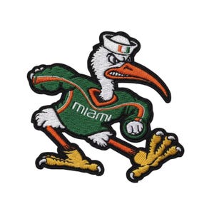 Geborduurde Miami Hurricanes-patch opstrijkbaar 3 inch