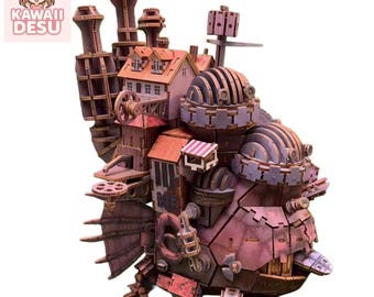 Kit de rompecabezas 3D de madera del Castillo Ambulante de Howl: maqueta de madera de fantasía DIY, decoración de castillo en miniatura estilo steampunk, regalo hecho a mano para niños y adultos