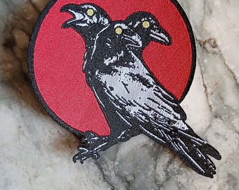 Aufbügelbarer Krähenaufnäher