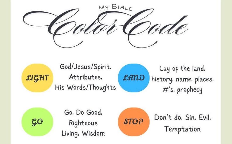 Bible Color Code - Etsy