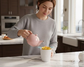 Ceramic Flower Tea Strainer, Reusable Loose Leaf Filter, Floral Infuser