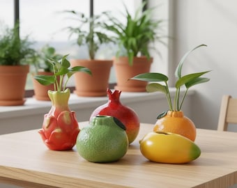Jarrón de frutas de cerámica hecho a mano – Decoración moderna para el hogar