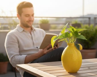 Lemon Ceramic Vase – Modern Nordic Style Desktop Flower Decor