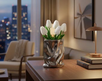 Elegant Ceramic Vase for Fresh or Dried Flowers, Nordic Home Decor, Modern Accent Piece