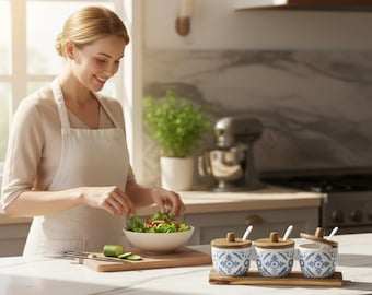 Retro Ceramic Salt & Pepper Shakers – Kitchen Spice Organizer