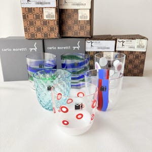 Carlo Moretti Murano Glass Tumbler Set of 6 Bora with box