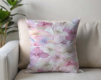 Pastell Blumenmuster Kissenbezug, weiches Aquarell Blumen Design, Cottagecore Wohnkultur, Frühling Sofa Kissenbezug, weibliche Geschenkidee