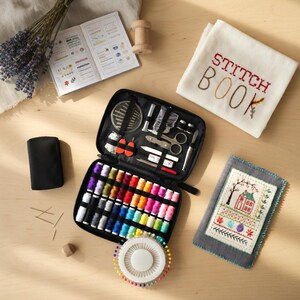 DIY Embroidery Stitch Book for Beginners, Needlework Practice Sampler Kit, Hand-Sewing Learning Guide for Crafters & DIY Lovers,Stitch Book