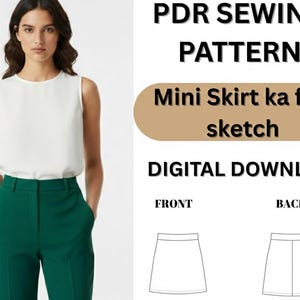 A-Line Mini Skirt PDF Sewing Pattern | Beginner Friendly (A0, A4, US Letter) New Model Girl dress