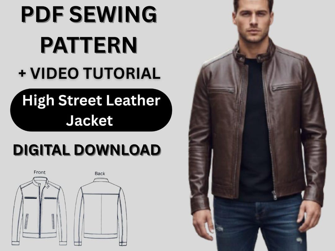 Boys High Street Leather Jacket Sewing Pattern | Beginner Friendly (PDF ...