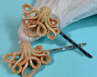 Sandy Octopus Hair Pins