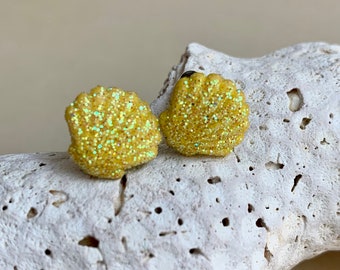 Yellow Seashell Earrings