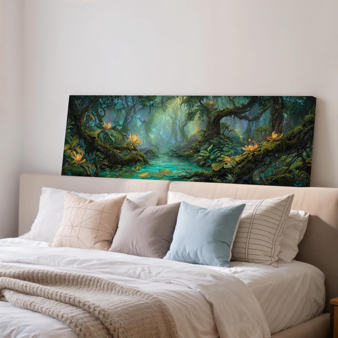 Enchanted Forest Canvas Wall Art , Fantasy Nature Landscape Print ...