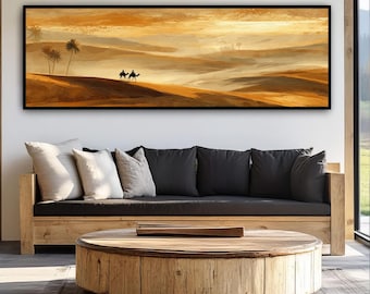 Art mural panoramique désert, impression sur toile grand paysage du Sahara