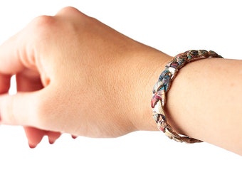 Braided Leather Bracelet / Garden Party