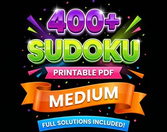 Large Print Sudoku PDF | 400+ Medium Puzzles (Digital Download)