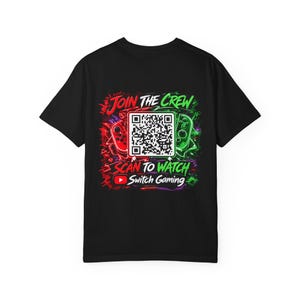 T-shirt met Switch Gaming Controller-logo | Terug naar QR-code, sluit je aan bij de crew