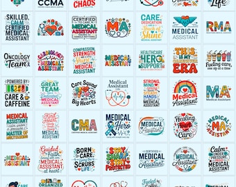 Medical Assistant PNG Bundle | Nurse Life Sublimation Design | Stethoscope Graphic Download | Healthcare Clipart