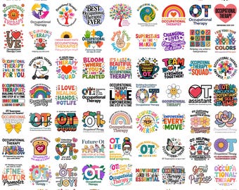 Occupational Therapy PNG Bundle | OT Heart Team Assistant Graphics, Healthcare Clipart, Therapist Gift Designs