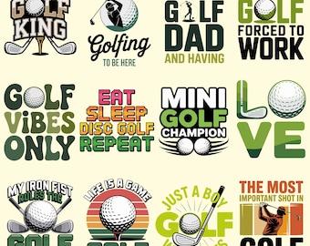 Vintage Golfing PNG SVG Pack | Player Graphics | Humor Saying Clipart | Commercial Use Digital Download