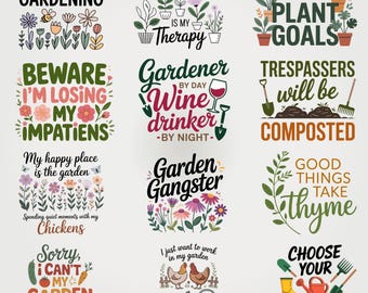 Gartenleben PNG SVG | Lustige Pflanzen Sprüche | Cricut Designs | Sublimationskunstwerk | Lady Graphik