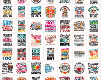 Caregiver PNG Bundle | Rainbow Heart Healthcare Graphics, Nurse Life Designs, Medical Sublimation | Digital Download