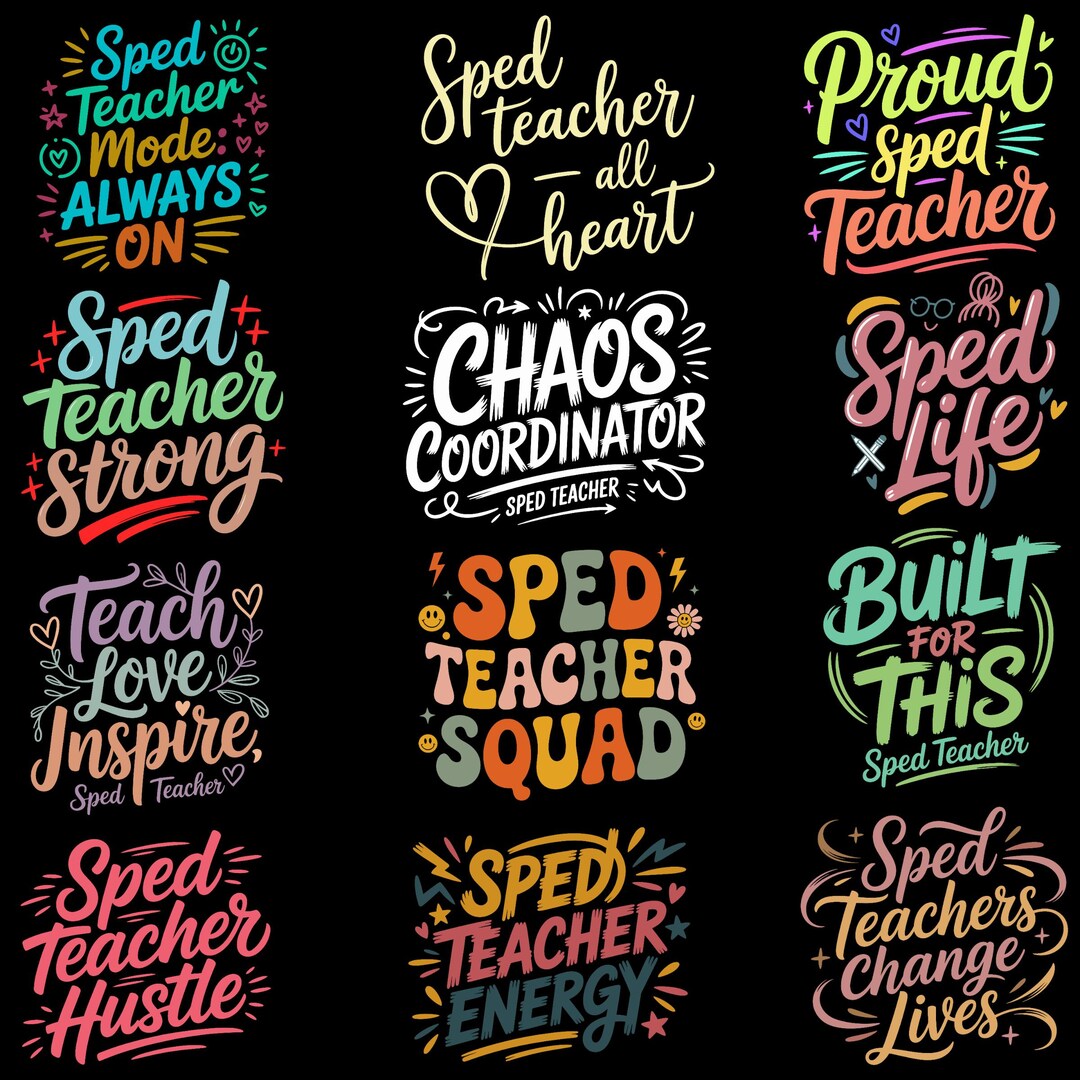 Sped Files Design SPED Teacher PNG SVG Bundle | Education Designs | Autism Awareness ...