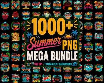 Summer PNG Bundle | Coastal Vacation Collection | Beach Party Graphics | Tropical Paradise Sublimation | Commercial Use