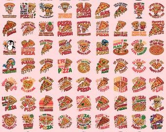Pizza Lover PNG Bundle | Funny Quotes, Foodie Clipart, Restaurant Inspired Graphics | Instant Download