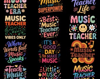 Music Teacher Shirt Design PNG SVG | Classroom Notes Graphic | Funny Sublimation File | Cricut Artwork