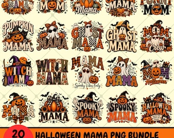 Halloween Mama PNG Bundle | Spooky Mom | Pumpkin Witch | Ghost Shirt | Family Matching | Sublimation Design