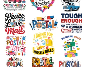 Postal Worker PNG & SVG Bundle | Mail Carrier Appreciation | Funny Delivery Shirt Design | Digital Download